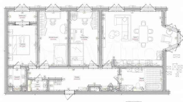 3-к. квартира, 107,2 м², 19/25 эт.