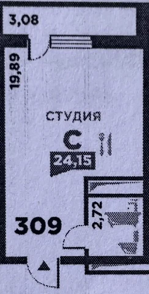 Квартира-студия, 24,2 м², 10/16 эт.
