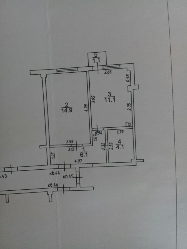1-к. квартира, 38 м², 1/3 эт.