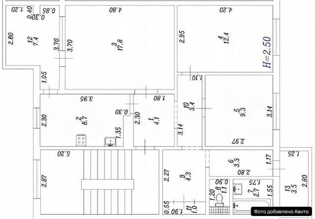 3-к. квартира, 68 м², 2/4 эт.
