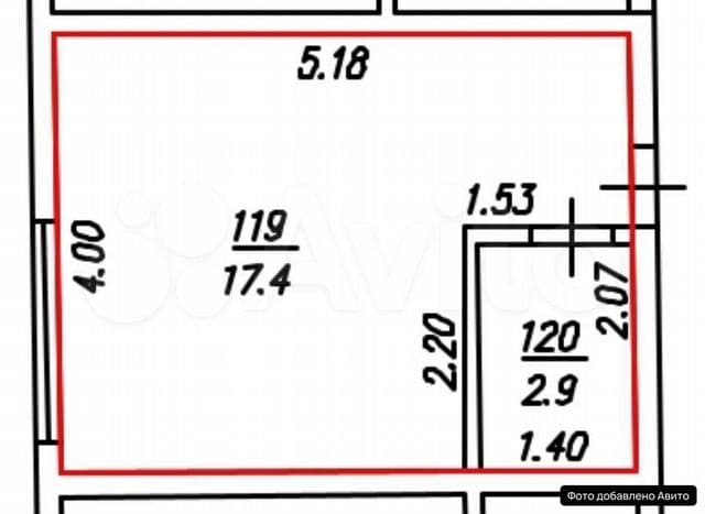 Квартира-студия, 20,3 м², 3/4 эт.