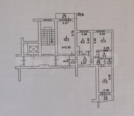 3-к. квартира, 65,8 м², 3/9 эт.